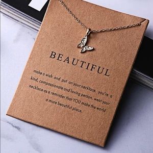 NWT Butterfly +You’re Beautiful Necklace+Gold+Birthday Gift+Adjustable l…